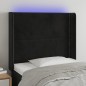 vidaXL Cabecero con LED de terciopelo negro 103x16x118/128 cm vidaXL Cabecero con LED de terciopelo negro 103x16x118/128 cm