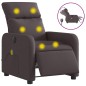 vidaXL Sillón reclinable de masaje eléctrico tela marrón oscuro vidaXL Sillón reclinable de masaje eléctrico tela marrón oscuro