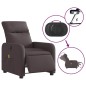 vidaXL Sillón reclinable de masaje eléctrico tela marrón oscuro vidaXL Sillón reclinable de masaje eléctrico tela marrón oscuro