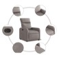 vidaXL Sillón reclinable eléctrico tela gris taupé