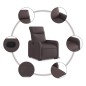 vidaXL Sillón reclinable elevable tela marrón oscuro vidaXL Sillón reclinable elevable tela marrón oscuro