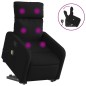 vidaXL Sillón reclinable de masaje elevable tela negro vidaXL Sillón reclinable de masaje elevable tela negro