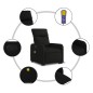 vidaXL Sillón reclinable de masaje elevable tela negro vidaXL Sillón reclinable de masaje elevable tela negro