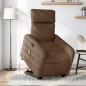 vidaXL Silla de masaje reclinable de pie de tela marrón vidaXL Silla de masaje reclinable de pie de tela marrón
