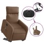 vidaXL Silla de masaje reclinable de pie de tela marrón vidaXL Silla de masaje reclinable de pie de tela marrón
