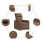 vidaXL Silla de masaje reclinable de pie de tela marrón vidaXL Silla de masaje reclinable de pie de tela marrón