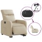 vidaXL Sillón eléctrico reclinable elevable de tela color crema vidaXL Sillón eléctrico reclinable elevable de tela color crema