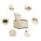 vidaXL Sillón eléctrico reclinable elevable de tela color crema vidaXL Sillón eléctrico reclinable elevable de tela color crema