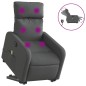 vidaXL Sillón de masaje eléctrico reclinable elevable tela gris oscuro vidaXL Sillón de masaje eléctrico reclinable elevable tela gris oscuro
