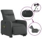 vidaXL Sillón de masaje eléctrico reclinable elevable tela gris oscuro vidaXL Sillón de masaje eléctrico reclinable elevable tela gris oscuro