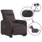 vidaXL Sillón masaje eléctrico reclinable elevable tela marrón oscuro vidaXL Sillón masaje eléctrico reclinable elevable tela marrón oscuro