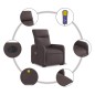 vidaXL Sillón masaje eléctrico reclinable elevable tela marrón oscuro vidaXL Sillón masaje eléctrico reclinable elevable tela marrón oscuro