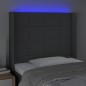 vidaXL Cabecero con LED de tela gris oscuro103x16x118/128 cm vidaXL Cabecero con LED de tela gris oscuro103x16x118/128 cm