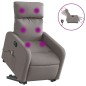 vidaXL Sillón de masaje eléctrico reclinable elevable tela taupé vidaXL Sillón de masaje eléctrico reclinable elevable tela taupé