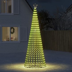 vidaXL Árbol de Navidad cono de luz 688 LEDs blanco cálido 300 cm