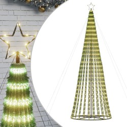 vidaXL Árbol de Navidad cono de luz 688 LEDs blanco cálido 300 cm
