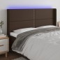 vidaXL Cabecero con LED cuero sintético marrón 183x16x118/128 cm vidaXL Cabecero con LED cuero sintético marrón 183x16x118/128 cm