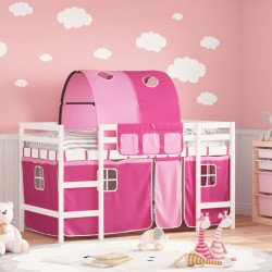 vidaXL Cama alta para niños con túnel madera pino rosa 80x200 cm