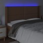 vidaXL Cabecero con LED cuero sintético marrón 183x16x118/128 cm vidaXL Cabecero con LED cuero sintético marrón 183x16x118/128 cm