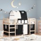 vidaXL Cama alta niños con túnel madera pino blanco negro 90x200 cm vidaXL Cama alta niños con túnel madera pino blanco negro 90x200 cm
