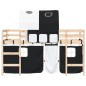 vidaXL Cama alta niños con túnel madera pino blanco negro 90x200 cm vidaXL Cama alta niños con túnel madera pino blanco negro 90x200 cm