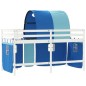 vidaXL Cama alta para niños con túnel madera pino azul 90x190 cm