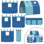 vidaXL Cama alta para niños con túnel madera pino azul 90x190 cm