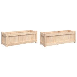 vidaXL Jardineras de exterior 2 unidades madera maciza de pino