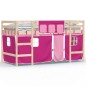 vidaXL Cama alta para niños con cortinas madera pino rosa 90x200 cm