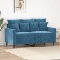 vidaXL Sofá de 2 plazas terciopelo azul 120 cm