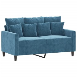 vidaXL Sofá de 2 plazas terciopelo azul 120 cm