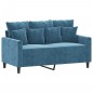 vidaXL Sofá de 2 plazas terciopelo azul 120 cm