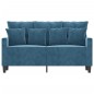 vidaXL Sofá de 2 plazas terciopelo azul 120 cm