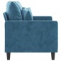 vidaXL Sofá de 2 plazas terciopelo azul 120 cm