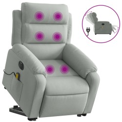 vidaXL Sillón de masaje reclinable elevable terciopelo gris claro
