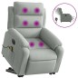 vidaXL Sillón de masaje reclinable elevable terciopelo gris claro vidaXL Sillón de masaje reclinable elevable terciopelo gris claro