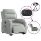 vidaXL Sillón de masaje reclinable elevable terciopelo gris claro vidaXL Sillón de masaje reclinable elevable terciopelo gris claro