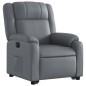 vidaXL Sillón reclinable elevable eléctrico de cuero sintético gris vidaXL Sillón reclinable elevable eléctrico de cuero sintético gris