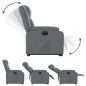 vidaXL Sillón reclinable elevable eléctrico de cuero sintético gris vidaXL Sillón reclinable elevable eléctrico de cuero sintético gris