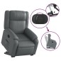 vidaXL Sillón reclinable elevable eléctrico de cuero sintético gris vidaXL Sillón reclinable elevable eléctrico de cuero sintético gris