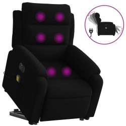 vidaXL Sillón de masaje reclinable elevable terciopelo negro