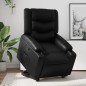 vidaXL Sillón reclinable elevable cuero artificial negro vidaXL Sillón reclinable elevable cuero artificial negro