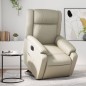 vidaXL Sillón reclinable elevable eléctrico de cuero sintético crema vidaXL Sillón reclinable elevable eléctrico de cuero sintético crema