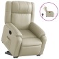 vidaXL Sillón reclinable elevable eléctrico de cuero sintético crema vidaXL Sillón reclinable elevable eléctrico de cuero sintético crema