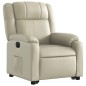 vidaXL Sillón reclinable elevable eléctrico de cuero sintético crema vidaXL Sillón reclinable elevable eléctrico de cuero sintético crema
