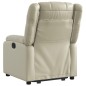 vidaXL Sillón reclinable elevable eléctrico de cuero sintético crema vidaXL Sillón reclinable elevable eléctrico de cuero sintético crema
