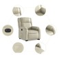 vidaXL Sillón reclinable elevable eléctrico de cuero sintético crema vidaXL Sillón reclinable elevable eléctrico de cuero sintético crema