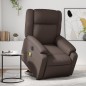 vidaXL Sillón de masaje elevable eléctrico cuero sintético marrón vidaXL Sillón de masaje elevable eléctrico cuero sintético marrón