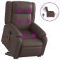 vidaXL Sillón de masaje elevable eléctrico cuero sintético marrón vidaXL Sillón de masaje elevable eléctrico cuero sintético marrón