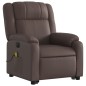 vidaXL Sillón de masaje elevable eléctrico cuero sintético marrón vidaXL Sillón de masaje elevable eléctrico cuero sintético marrón